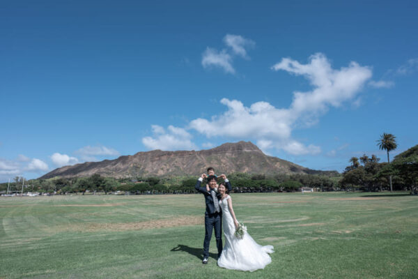 「海・緑・街並みすべて残せた！」ワイキキ・カピオラニ・アラモアナで撮影した欲張りビーチフォトプラン3ヶ所のお客様の声様のお写真